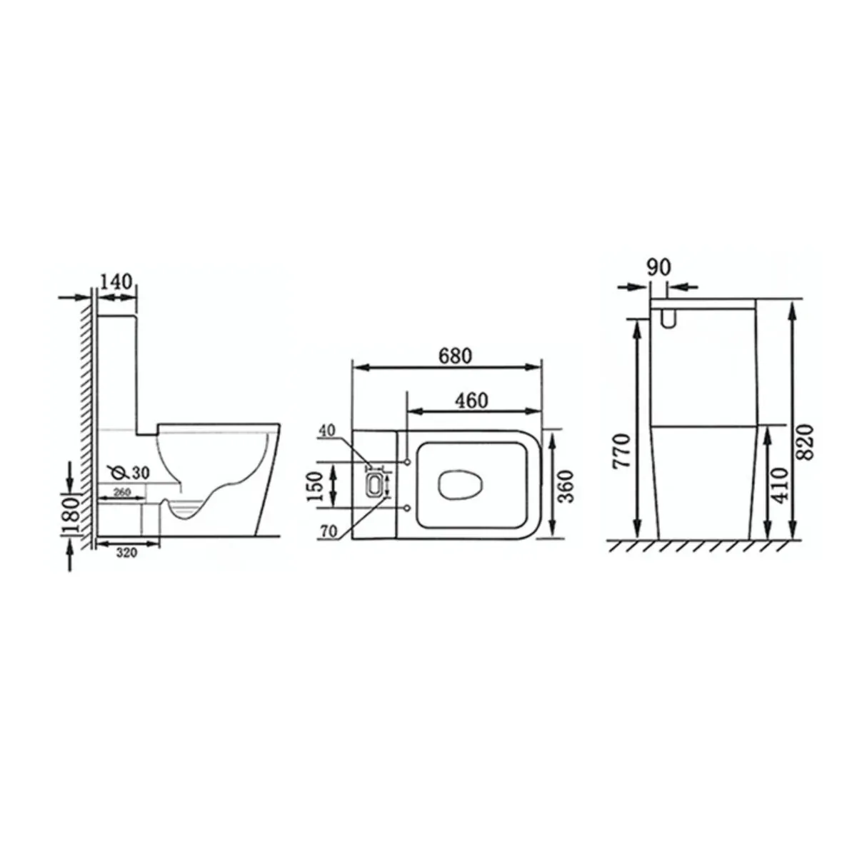 Back to Wall Two Piece Toilet Suite - Image 2