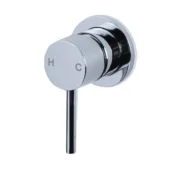 Luana Interiors -Round Bath Shower Mixer in 3 Selectable Colors (Slim Trim) Polished Chrome