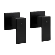 Luana Interiors -Square Bath Shower Taps in 3 Selectable Colors (Slim Trim) Polished Chrome