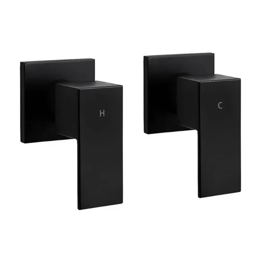 Luana Interiors -Square Bath Shower Taps in 3 Selectable Colors (Slim Trim) Polished Chrome