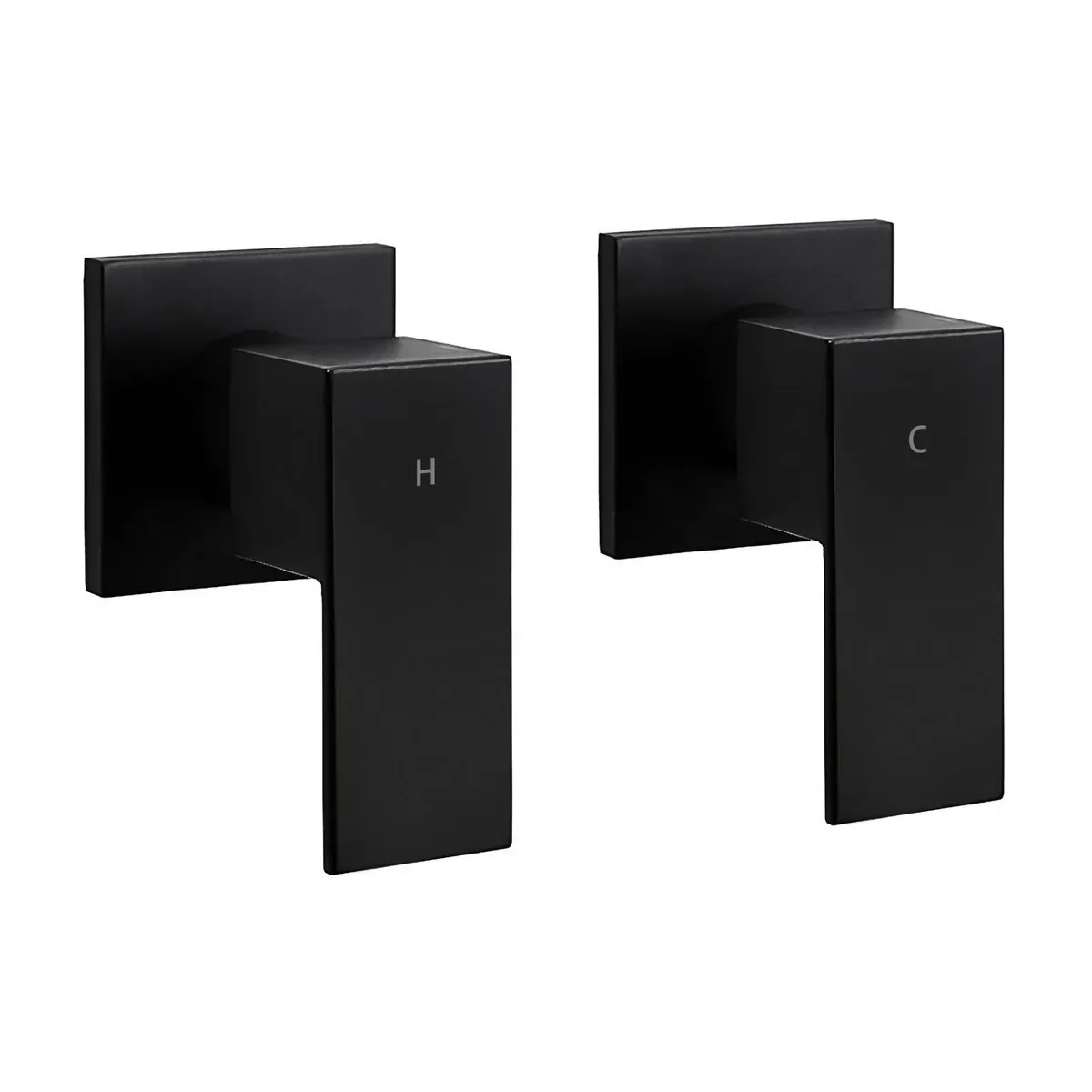 Luana Interiors -Square Bath Shower Taps in 3 Selectable Colors (Slim Trim) Polished Chrome