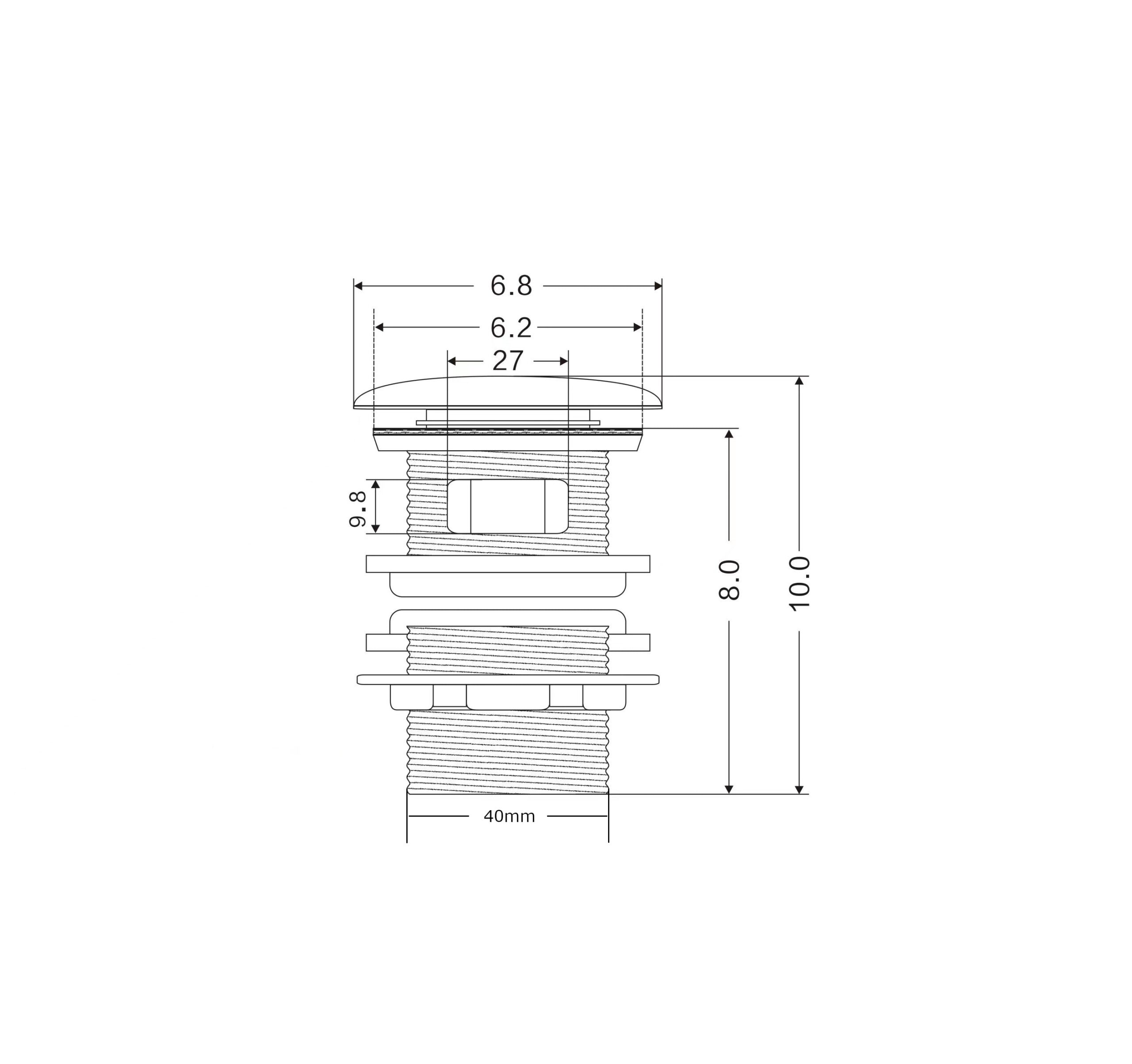 Pop-Up Plug & Waste with over flow option - Image 8