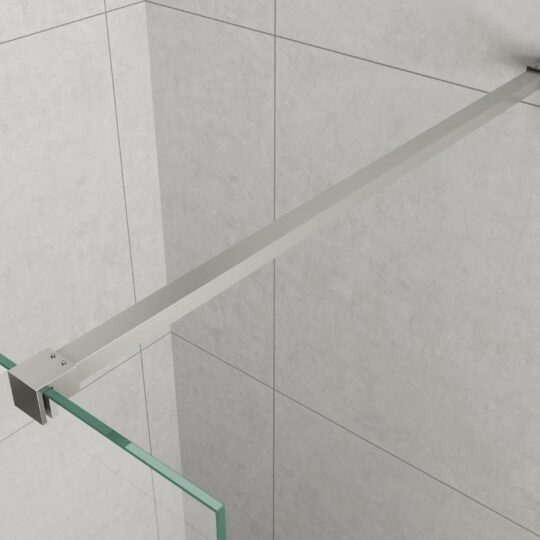 Walk In Shower Panel - Clear Glass with Clamp