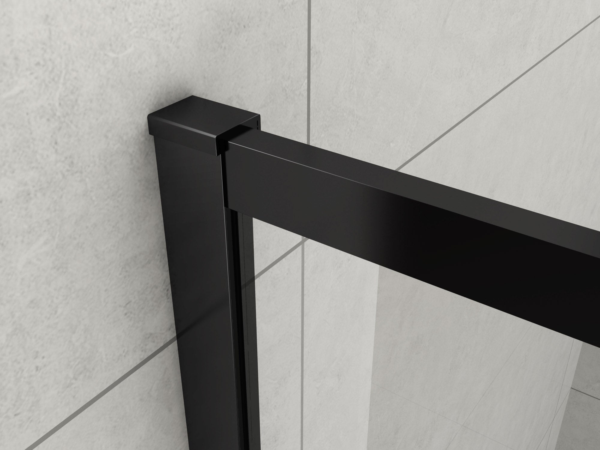 Walk In Shower Panel - Framed Matte Black - Image 2