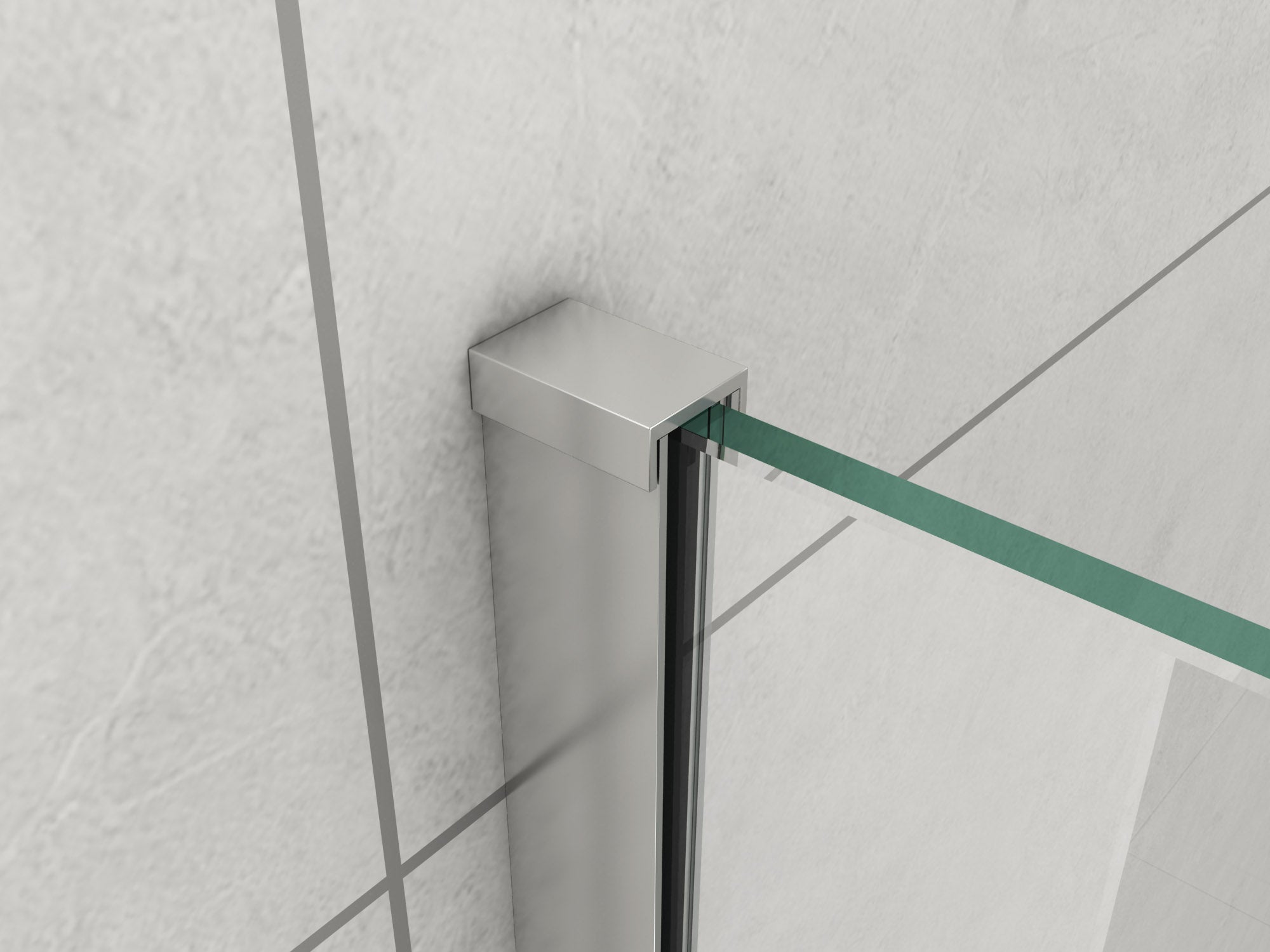 Walk In Shower Panel - Clear Glass with Wall Channel - Image 2