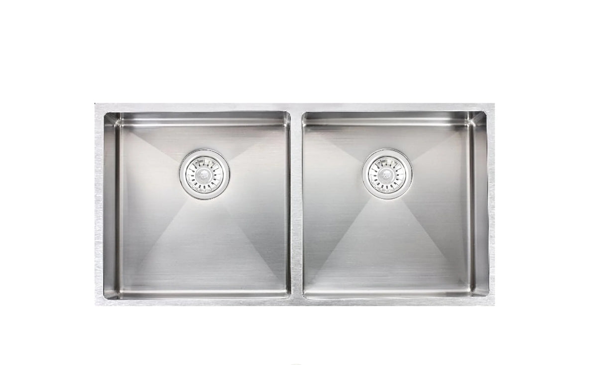 Hand‑Made Double Bowl Kitchen Sink – 865 × 440 × 200 mm
