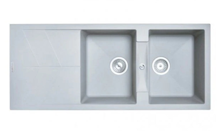 1160 x 500 x 210mm Carysil Jazz D200 Double Bowl Drainer Board Granite Kitchen Sink Top/Flush/Under Mount - Image 3