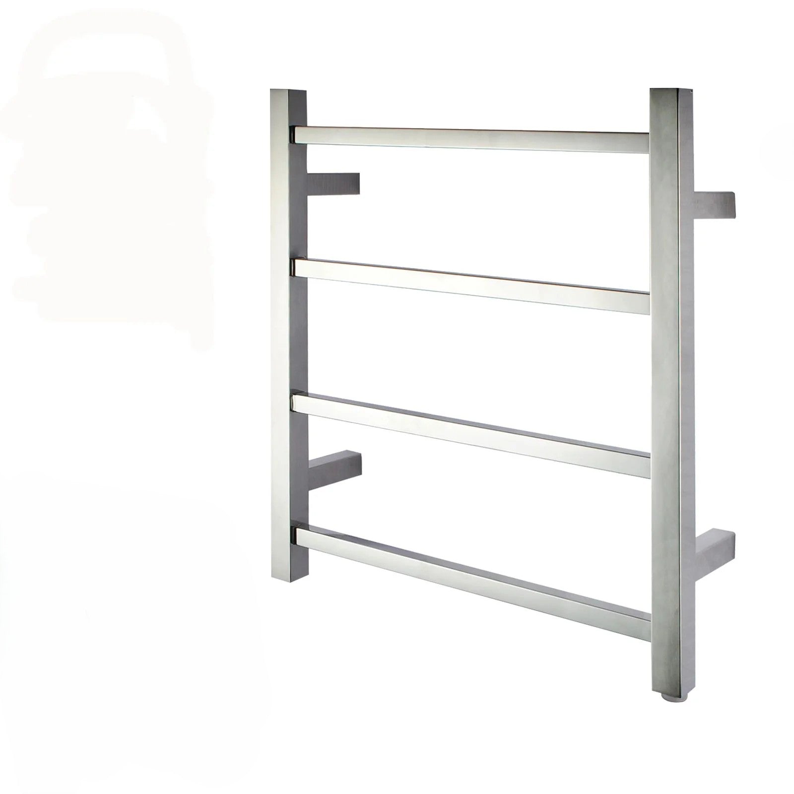 Square 4-Bar Electric Heated Towel Rail - Image 3