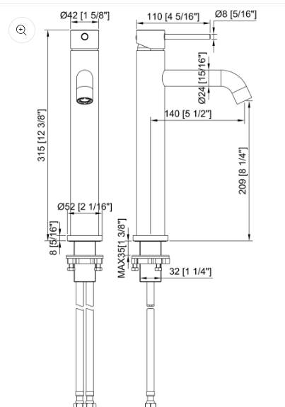 Pin Handle Tall Basin Mixer Tap Lead free - Image 8