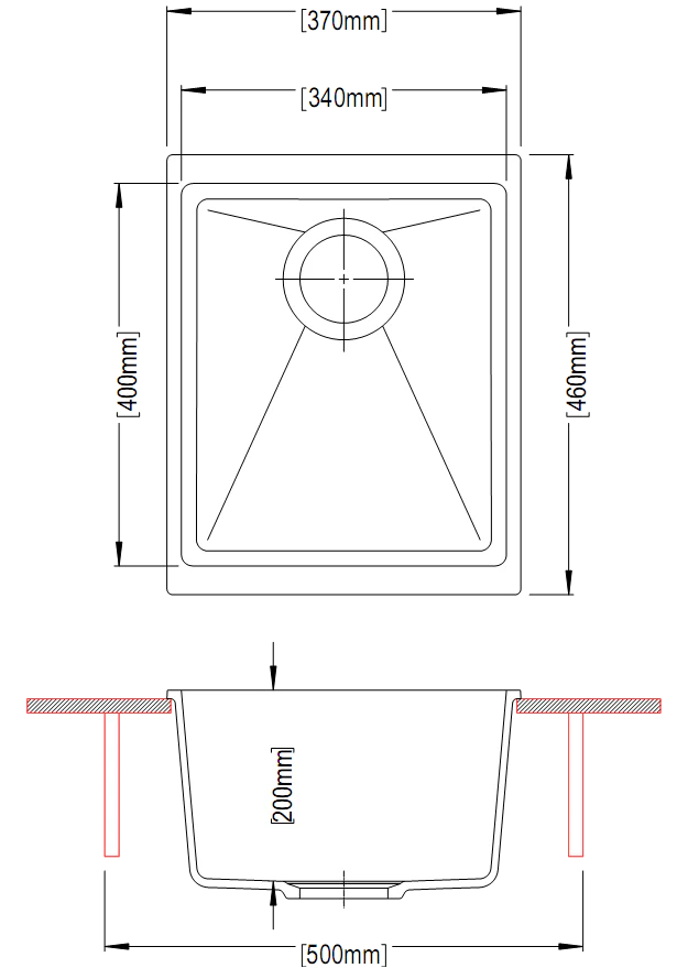 Carysil Enigma Granite Sink – 370 x 460 x 200mm - Image 3