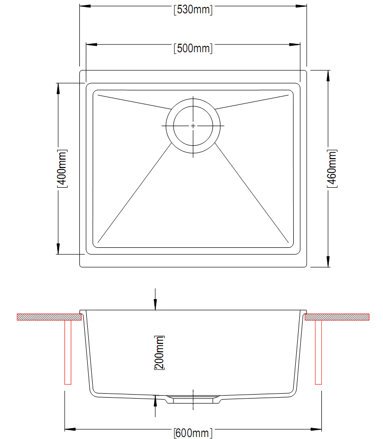Carysil Enigma Granite Sink – 530 x 460 x 200mm - Image 3